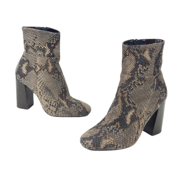 Free People Nolita snake skin print heeled ankle Boots size 36 - Picture 2 of 10